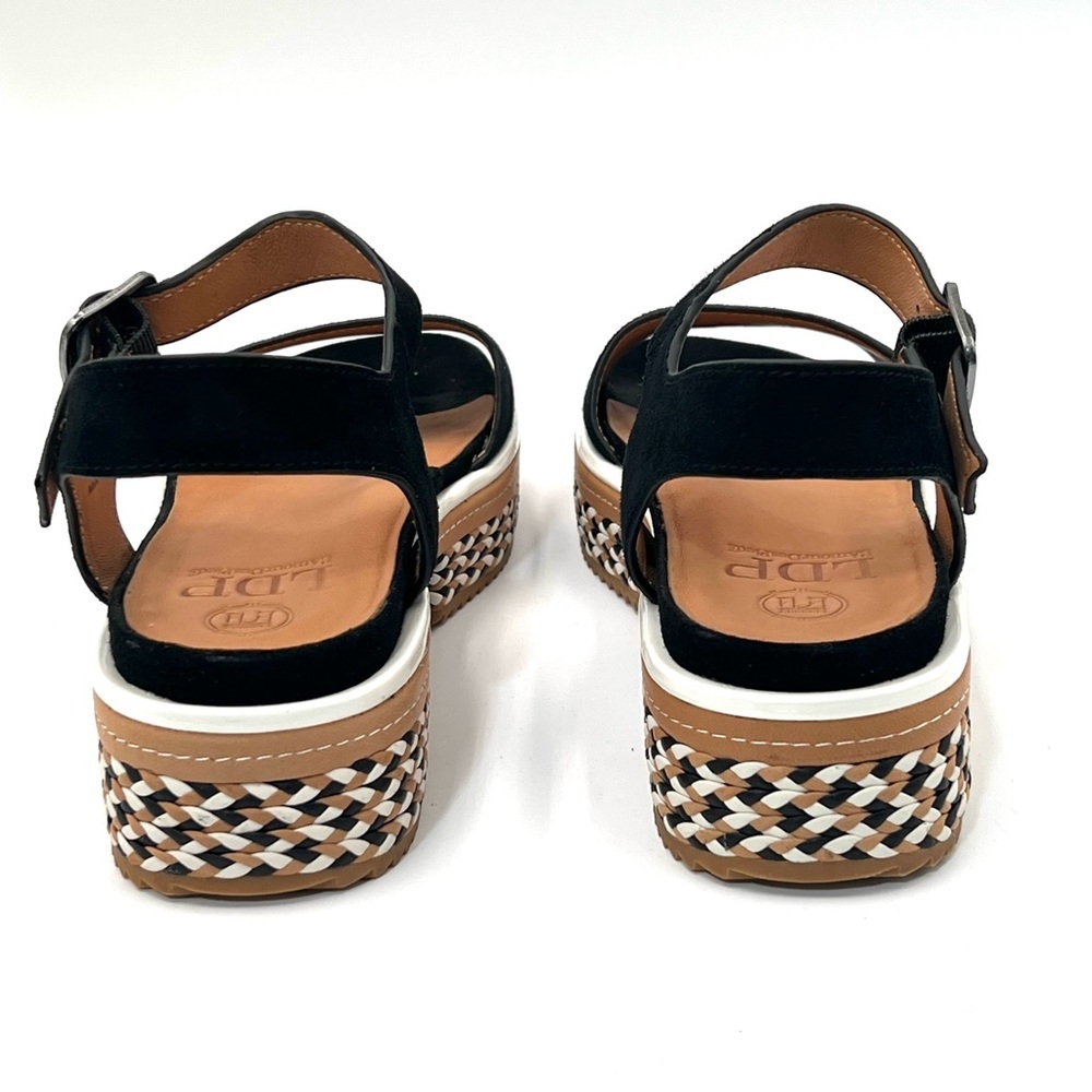 L’Amour Des Pieds Dalaney Platform Tan Black Suede Comfort Ankle Strap Sandals 8 - Picture 6 of 12